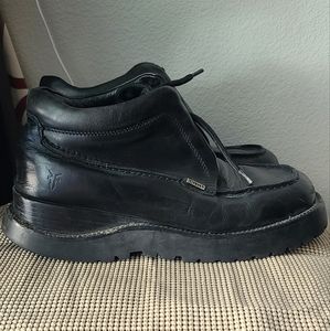 Frye Black Leather Work Boots